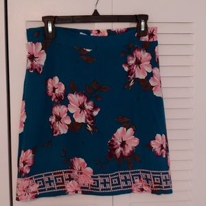Stitchfix Market & Spruce Teal Floral Skirt